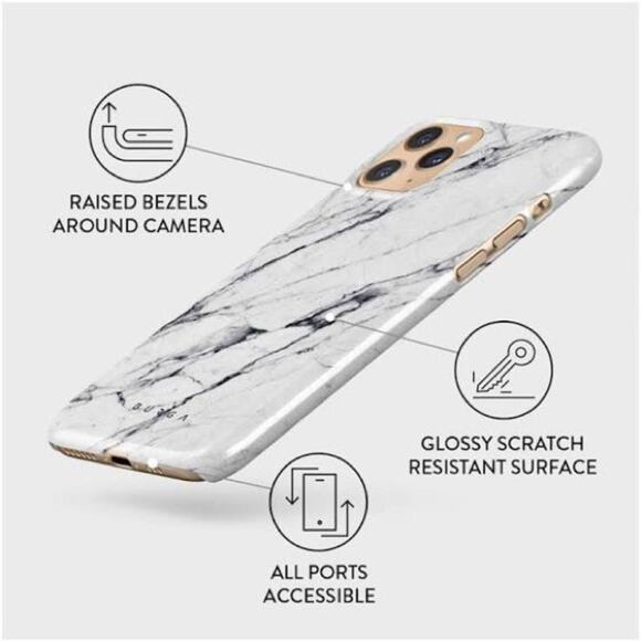 Burga White Gray Black Marble iPhone Snap Case 11 Pro Max NWT - Picture 8 of 8